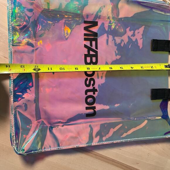Museum of Fine Arts MFA Boston Iridescent Clear Transparent Tote Bag 12”x14” - Picture 5 of 6